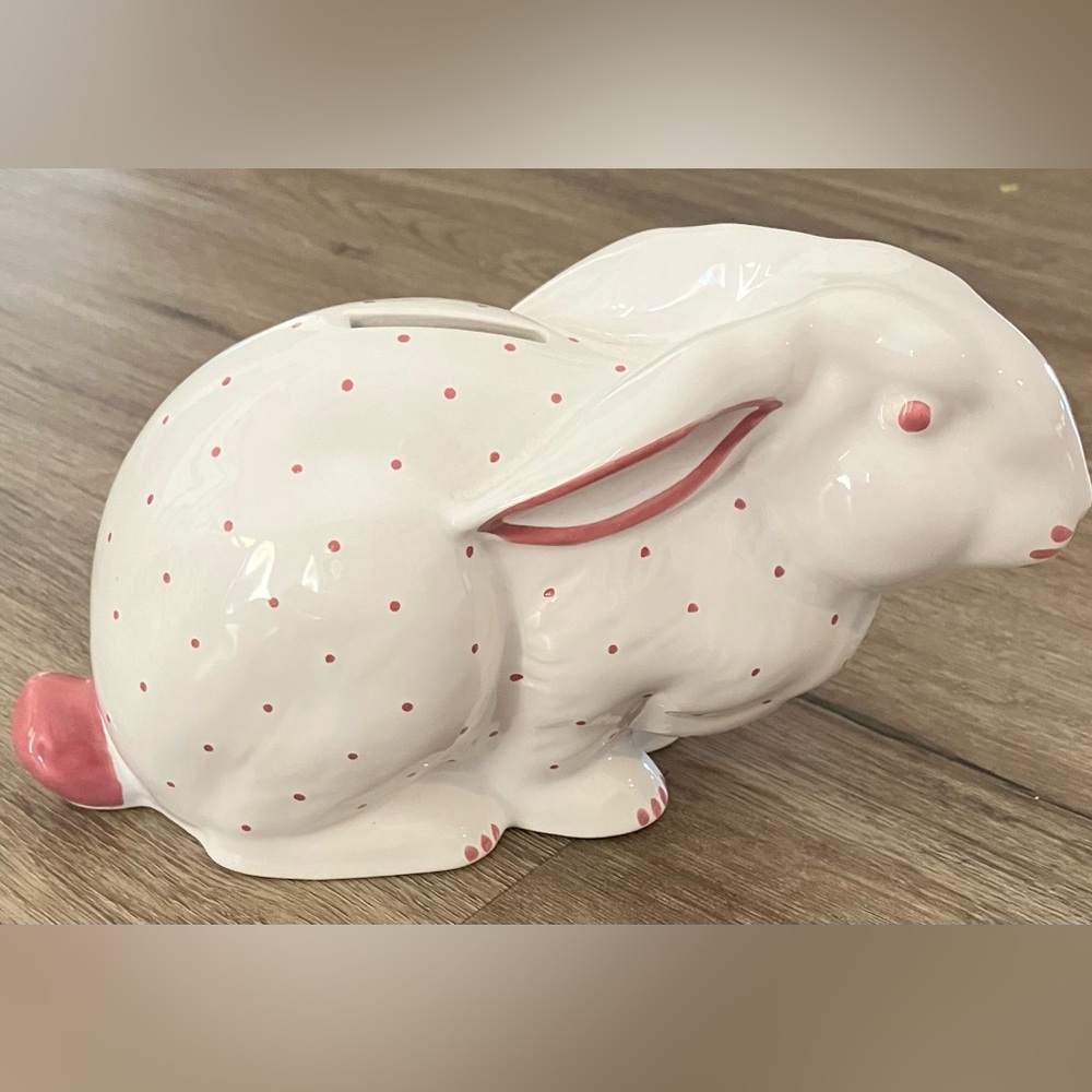 TIFFANY & CO AUSTRIA Hand Painted Rabbit Figurine and Bank.  Retired and RARE!